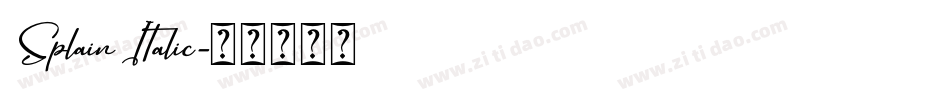 Splain Italic字体转换